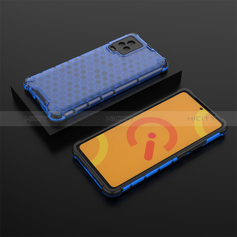 Custodia Silicone Trasparente Laterale 360 Gradi Cover AM2 per Vivo iQOO 7 5G Blu