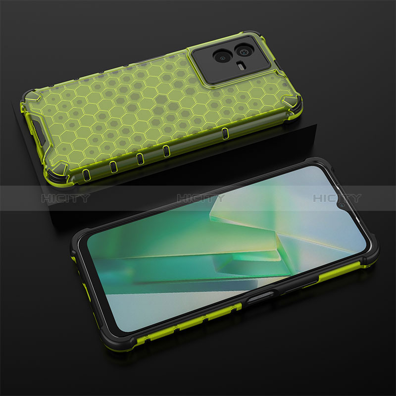 Custodia Silicone Trasparente Laterale 360 Gradi Cover AM2 per Vivo T2x 5G Verde