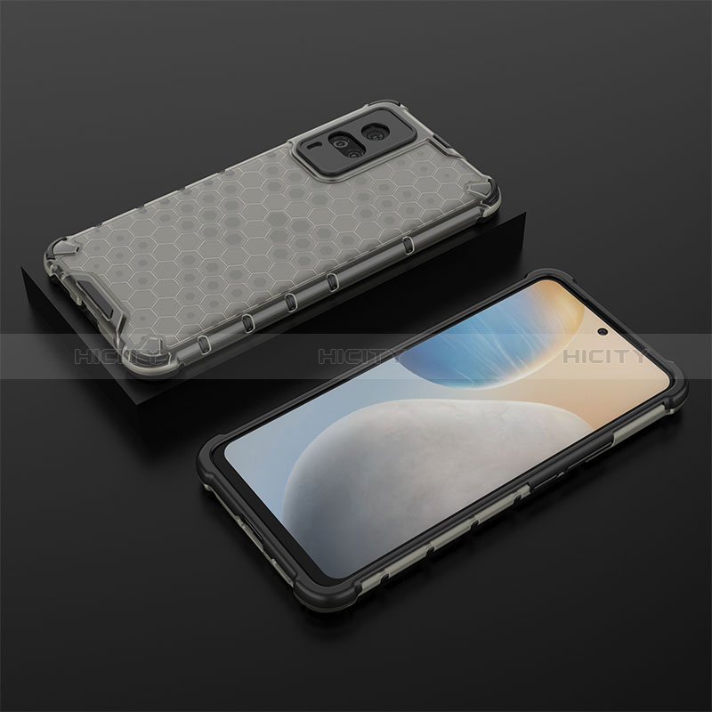 Custodia Silicone Trasparente Laterale 360 Gradi Cover AM2 per Vivo X60 Pro 5G Nero