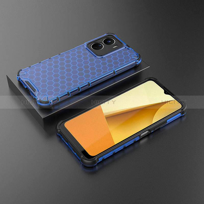 Custodia Silicone Trasparente Laterale 360 Gradi Cover AM2 per Vivo Y16 Blu