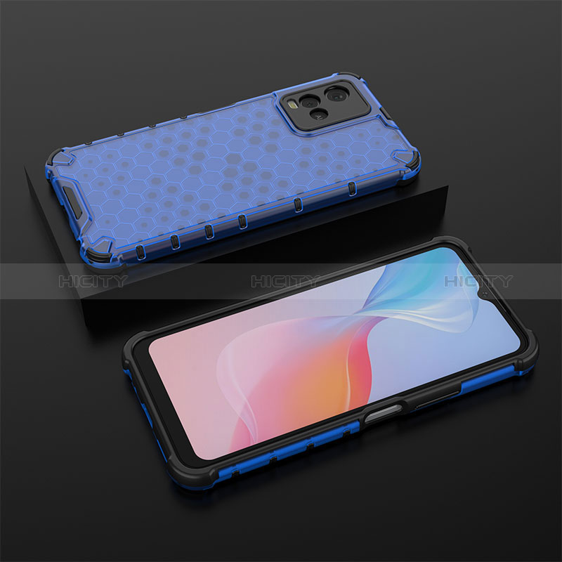 Custodia Silicone Trasparente Laterale 360 Gradi Cover AM2 per Vivo Y21 Blu