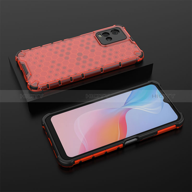 Custodia Silicone Trasparente Laterale 360 Gradi Cover AM2 per Vivo Y33T Rosso