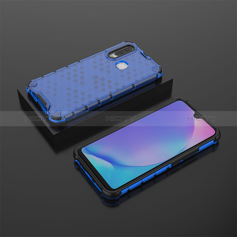 Custodia Silicone Trasparente Laterale 360 Gradi Cover AM2 per Vivo Y3s Blu