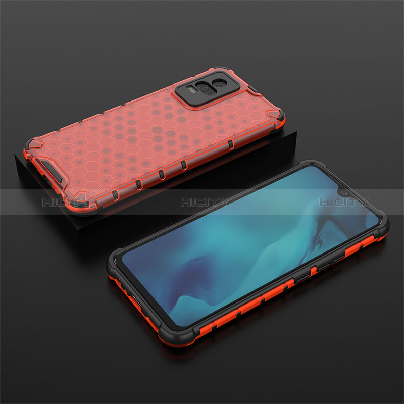 Custodia Silicone Trasparente Laterale 360 Gradi Cover AM2 per Vivo Y73 (2021) Rosso