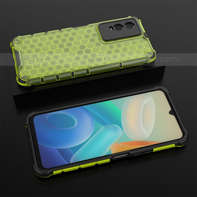 Custodia Silicone Trasparente Laterale 360 Gradi Cover AM2 per Vivo Y74s 5G Verde