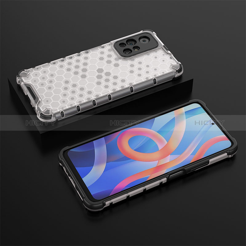 Custodia Silicone Trasparente Laterale 360 Gradi Cover AM2 per Xiaomi Poco M4 Pro 5G Bianco