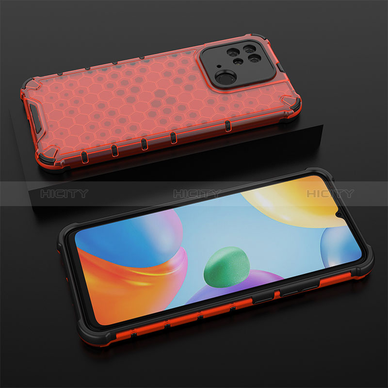 Custodia Silicone Trasparente Laterale 360 Gradi Cover AM2 per Xiaomi Redmi 10C 4G Rosso