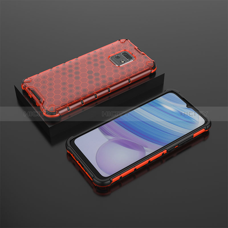 Custodia Silicone Trasparente Laterale 360 Gradi Cover AM2 per Xiaomi Redmi 10X 5G Rosso