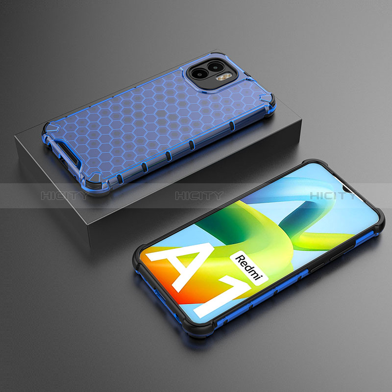 Custodia Silicone Trasparente Laterale 360 Gradi Cover AM2 per Xiaomi Redmi A1 Blu