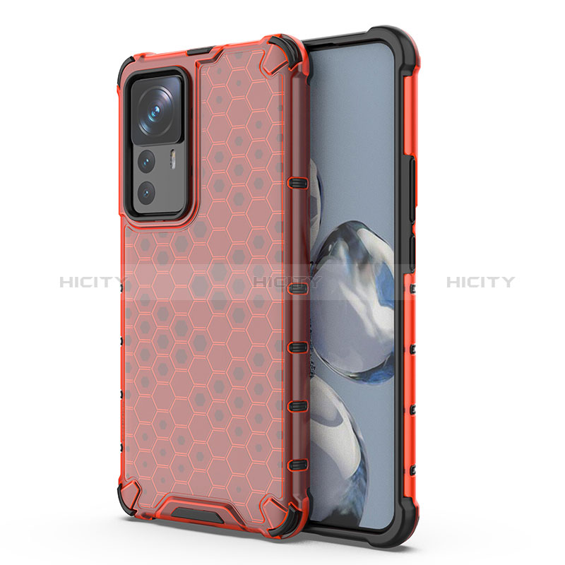 Custodia Silicone Trasparente Laterale 360 Gradi Cover AM2 per Xiaomi Redmi K50 Ultra 5G Rosso