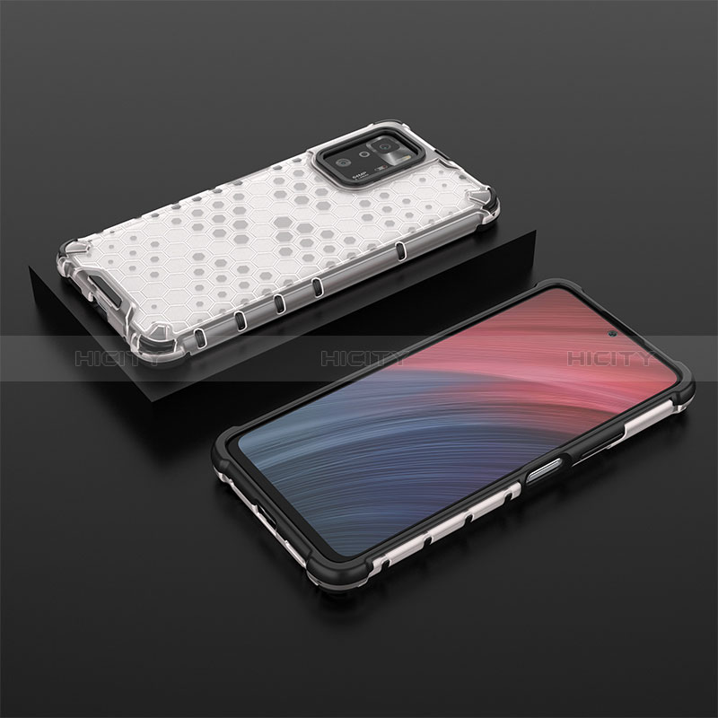 Custodia Silicone Trasparente Laterale 360 Gradi Cover AM2 per Xiaomi Redmi Note 10 Pro 5G Bianco