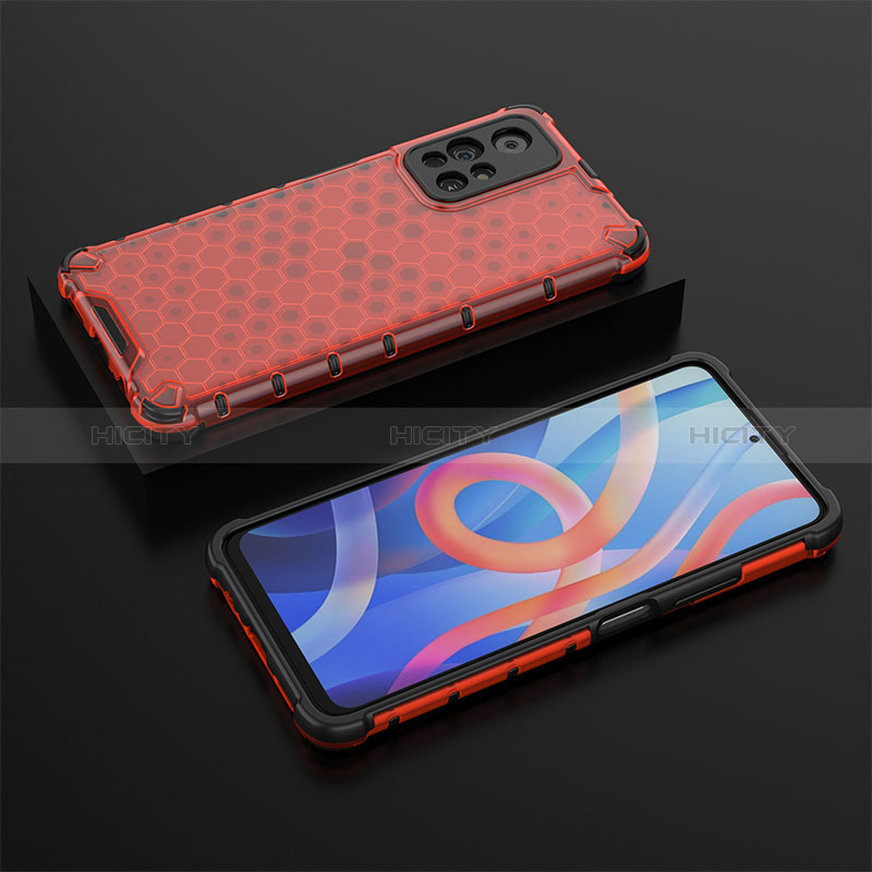 Custodia Silicone Trasparente Laterale 360 Gradi Cover AM2 per Xiaomi Redmi Note 11 5G Rosso