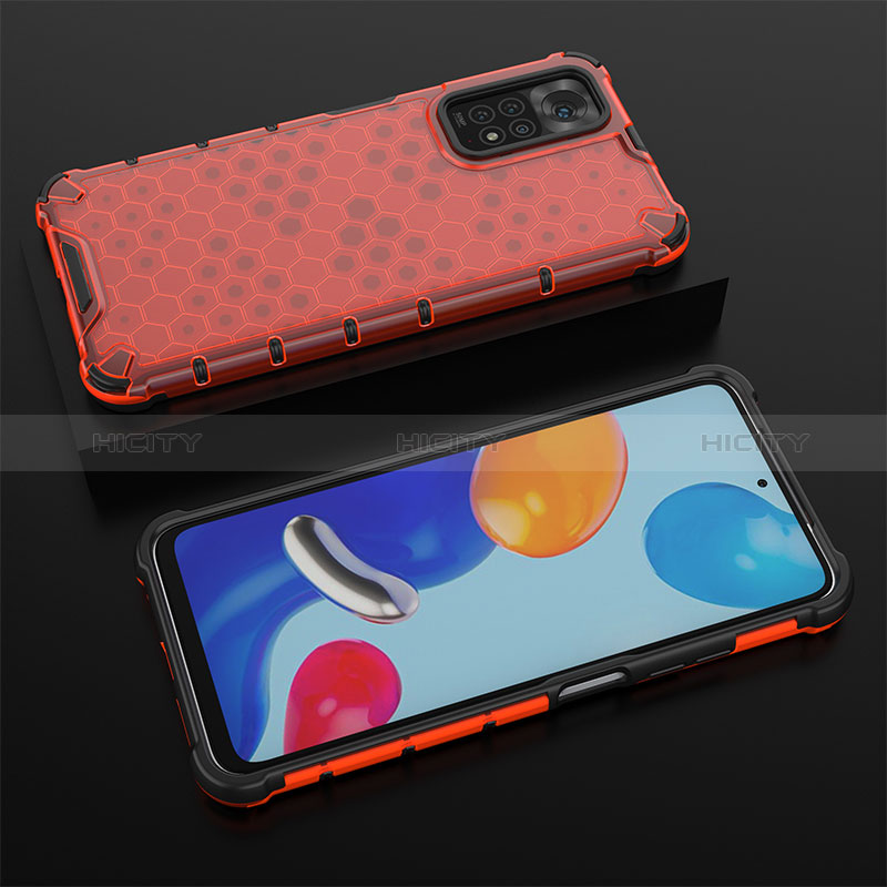 Custodia Silicone Trasparente Laterale 360 Gradi Cover AM2 per Xiaomi Redmi Note 11S 4G Rosso