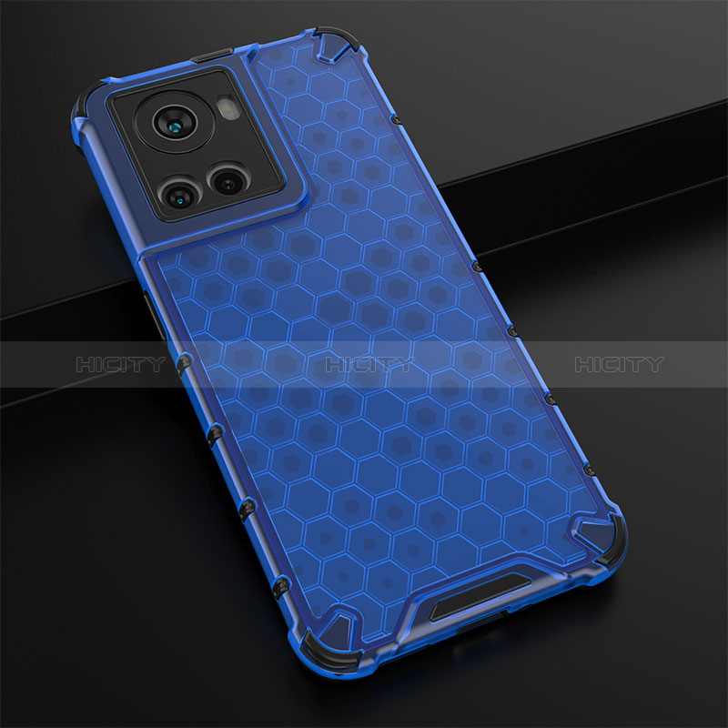 Custodia Silicone Trasparente Laterale 360 Gradi Cover AM3 per OnePlus 10R 5G Blu