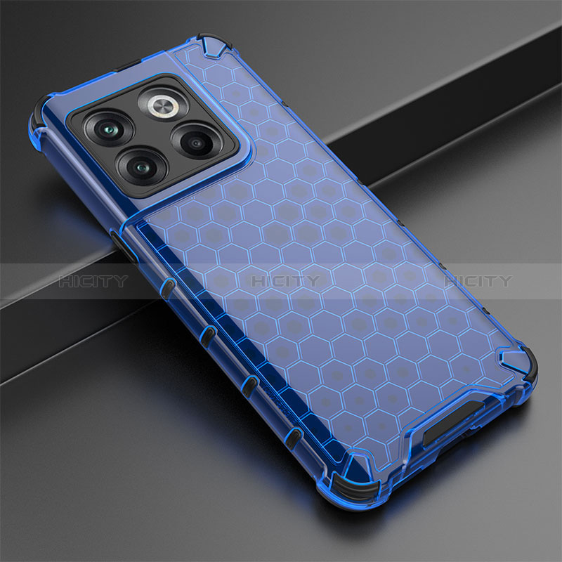 Custodia Silicone Trasparente Laterale 360 Gradi Cover AM3 per OnePlus 10T 5G Blu