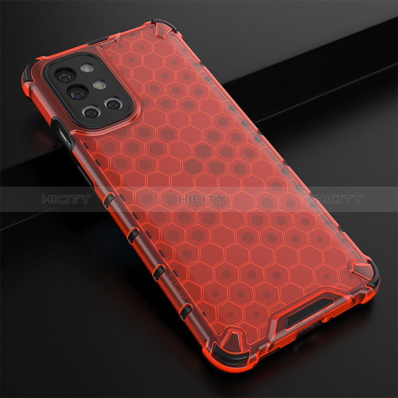 Custodia Silicone Trasparente Laterale 360 Gradi Cover AM3 per OnePlus 9R 5G Rosso