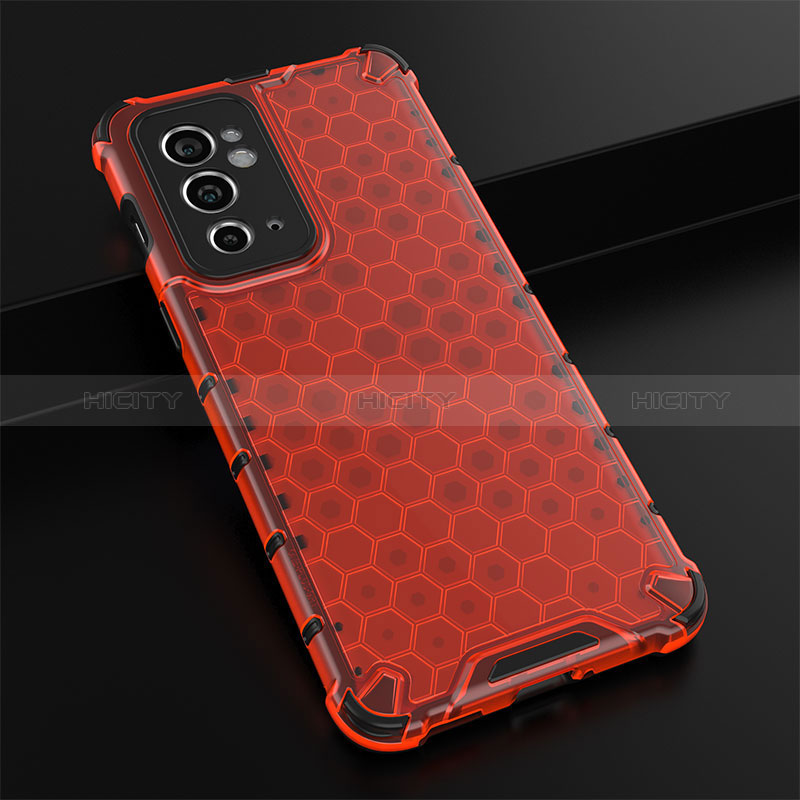 Custodia Silicone Trasparente Laterale 360 Gradi Cover AM3 per OnePlus 9RT 5G Rosso