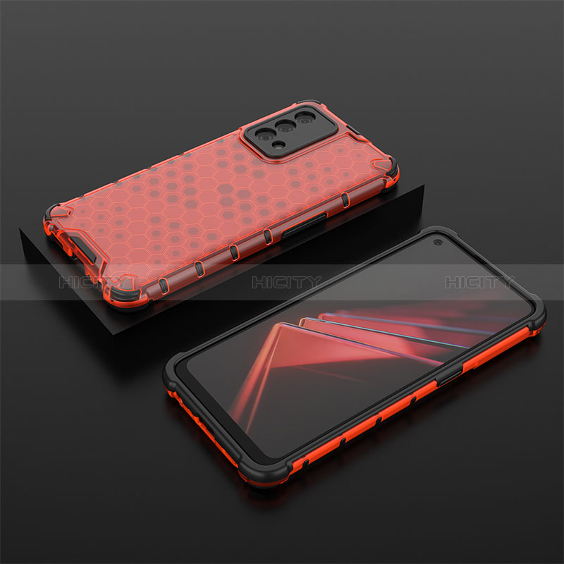 Custodia Silicone Trasparente Laterale 360 Gradi Cover AM3 per Oppo K9 5G Rosso