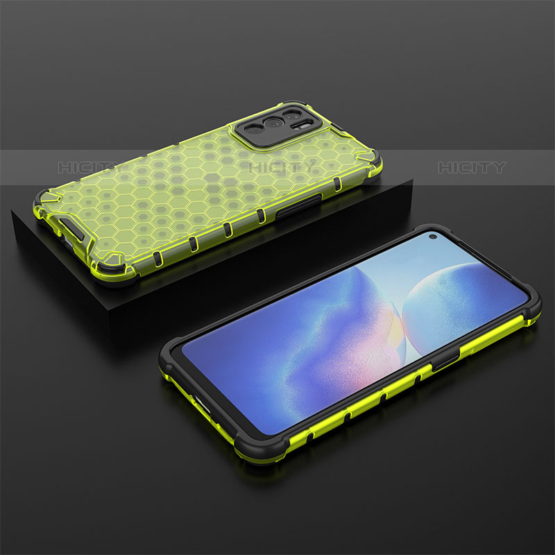 Custodia Silicone Trasparente Laterale 360 Gradi Cover AM3 per Oppo Reno6 5G Verde