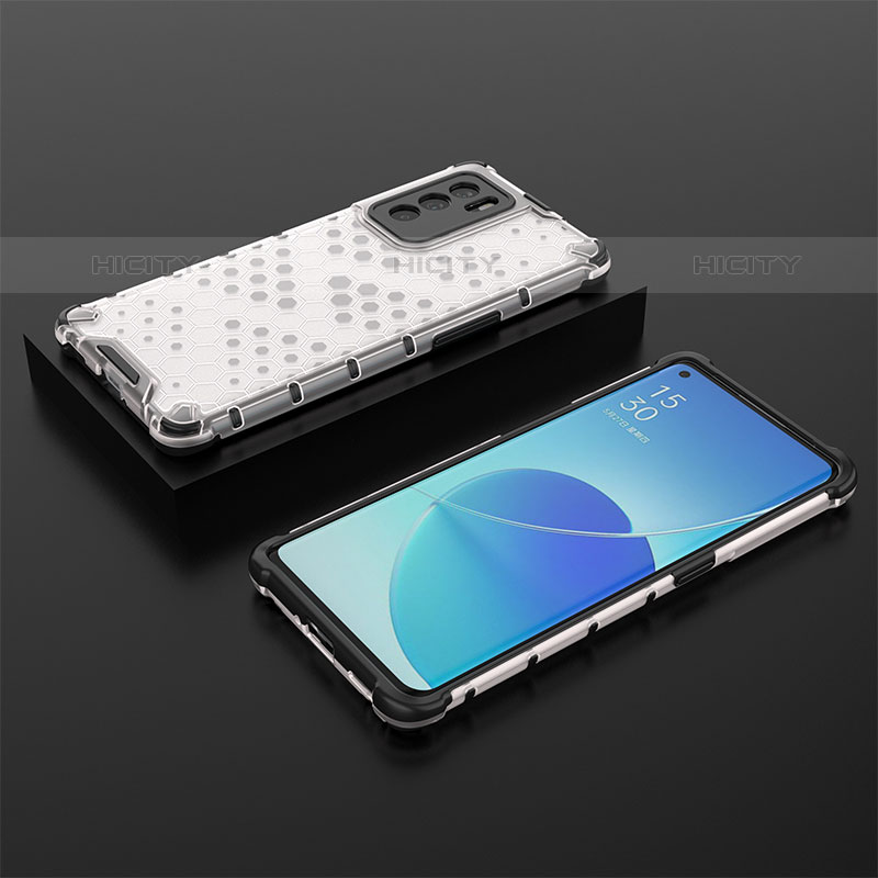 Custodia Silicone Trasparente Laterale 360 Gradi Cover AM3 per Oppo Reno6 Pro 5G India Bianco