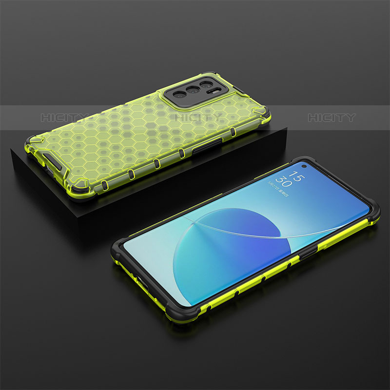 Custodia Silicone Trasparente Laterale 360 Gradi Cover AM3 per Oppo Reno6 Pro 5G India Verde