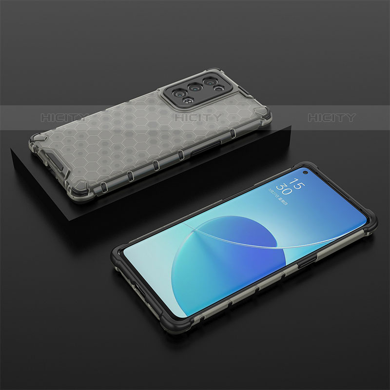 Custodia Silicone Trasparente Laterale 360 Gradi Cover AM3 per Oppo Reno6 Pro+ Plus 5G Nero