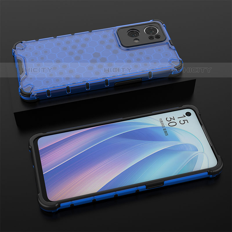 Custodia Silicone Trasparente Laterale 360 Gradi Cover AM3 per Oppo Reno7 Pro 5G Blu