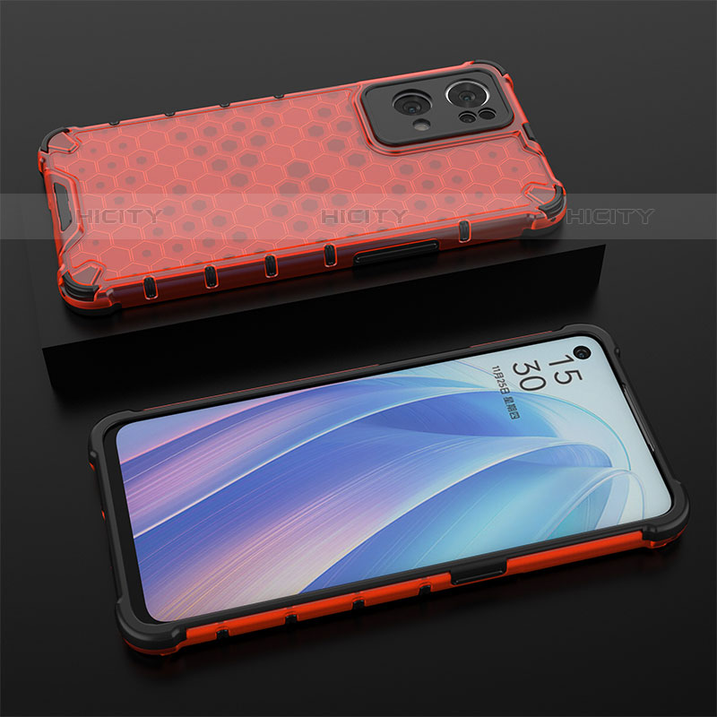 Custodia Silicone Trasparente Laterale 360 Gradi Cover AM3 per Oppo Reno7 Pro 5G Rosso