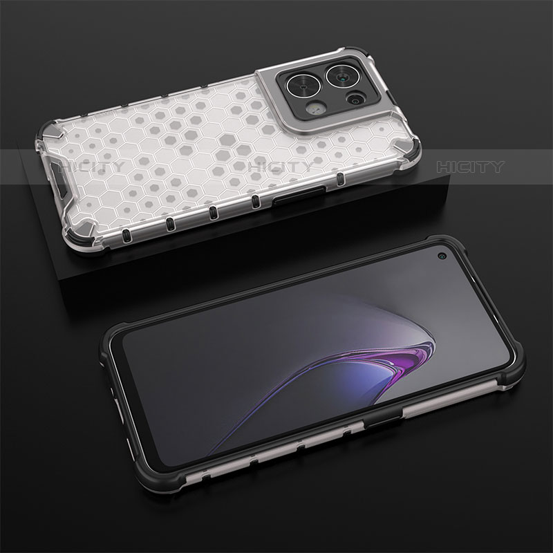 Custodia Silicone Trasparente Laterale 360 Gradi Cover AM3 per Oppo Reno9 Pro 5G Bianco