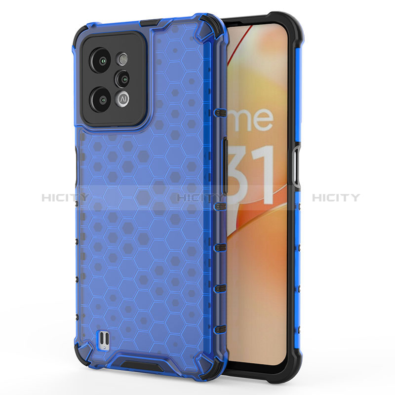 Custodia Silicone Trasparente Laterale 360 Gradi Cover AM3 per Realme C31 Blu