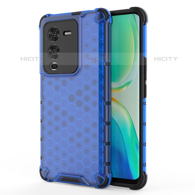 Custodia Silicone Trasparente Laterale 360 Gradi Cover AM3 per Vivo V25 Pro 5G Blu