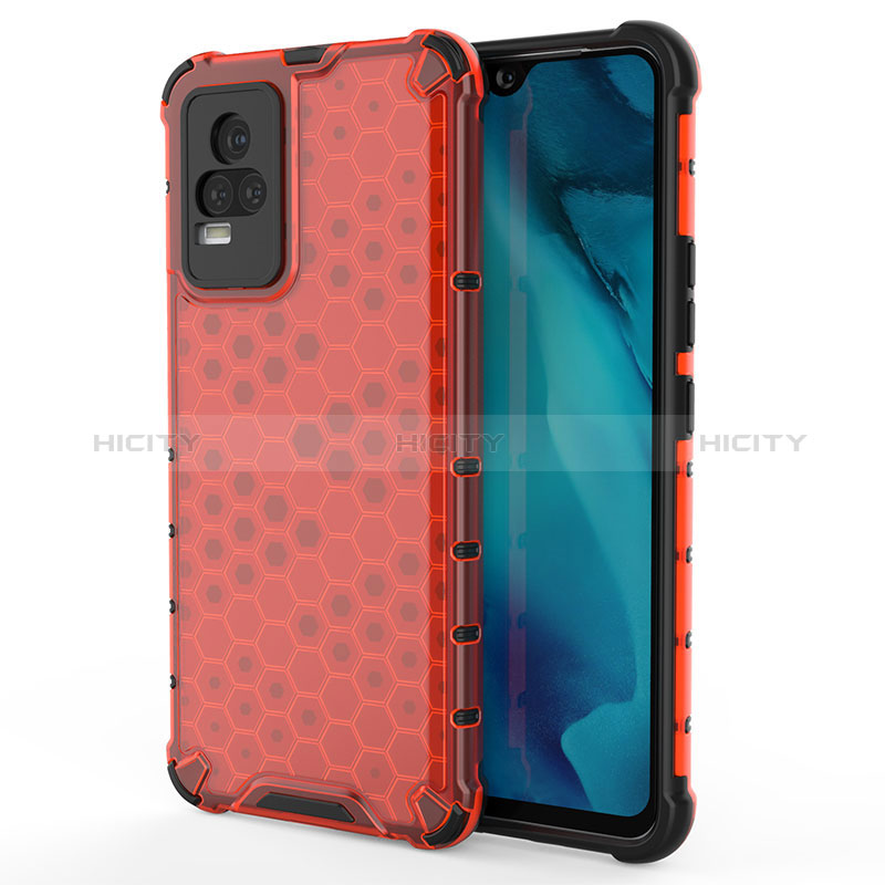 Custodia Silicone Trasparente Laterale 360 Gradi Cover AM3 per Vivo Y73 (2021) Rosso