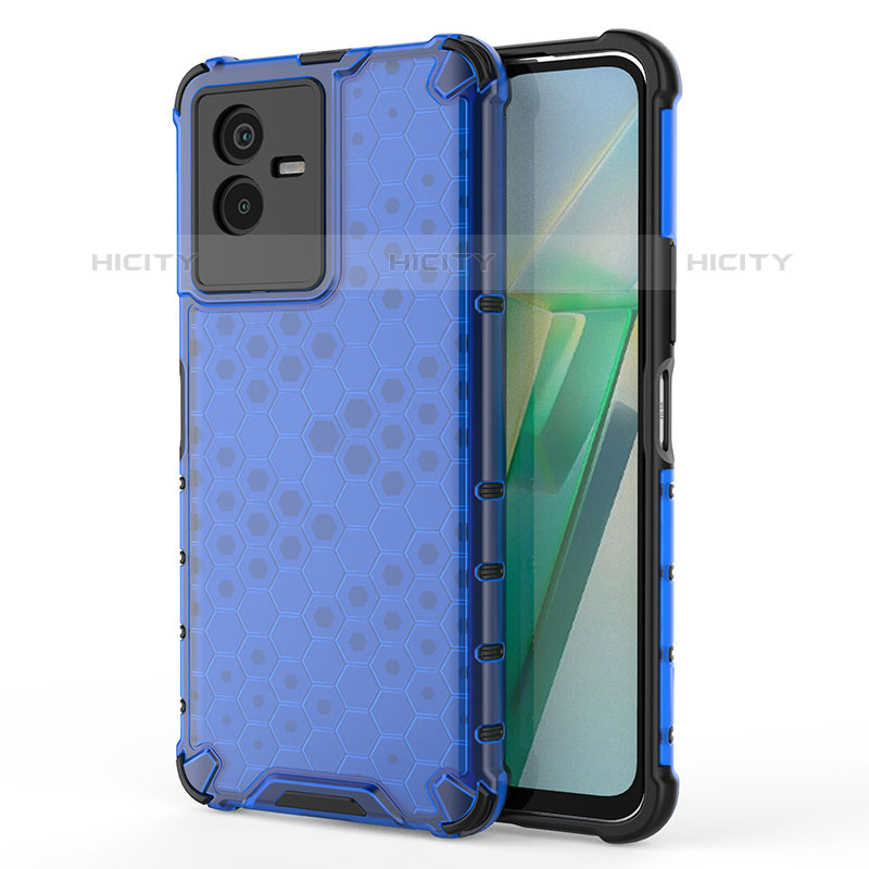 Custodia Silicone Trasparente Laterale 360 Gradi Cover AM3 per Vivo Y73t Blu