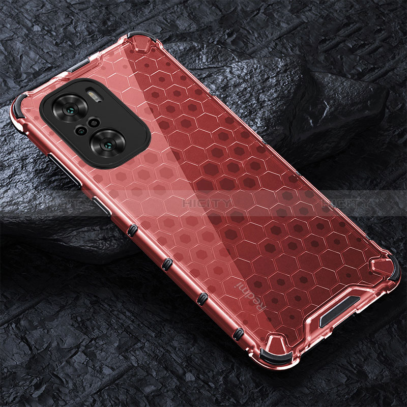 Custodia Silicone Trasparente Laterale 360 Gradi Cover AM3 per Xiaomi Mi 11X Pro 5G Rosso