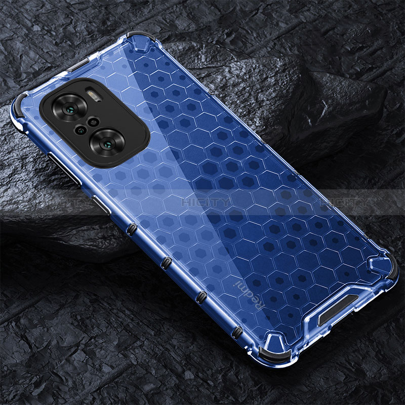 Custodia Silicone Trasparente Laterale 360 Gradi Cover AM3 per Xiaomi Redmi K40 Pro 5G Blu