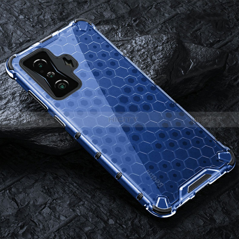 Custodia Silicone Trasparente Laterale 360 Gradi Cover AM3 per Xiaomi Redmi K50 Gaming AMG F1 5G Blu