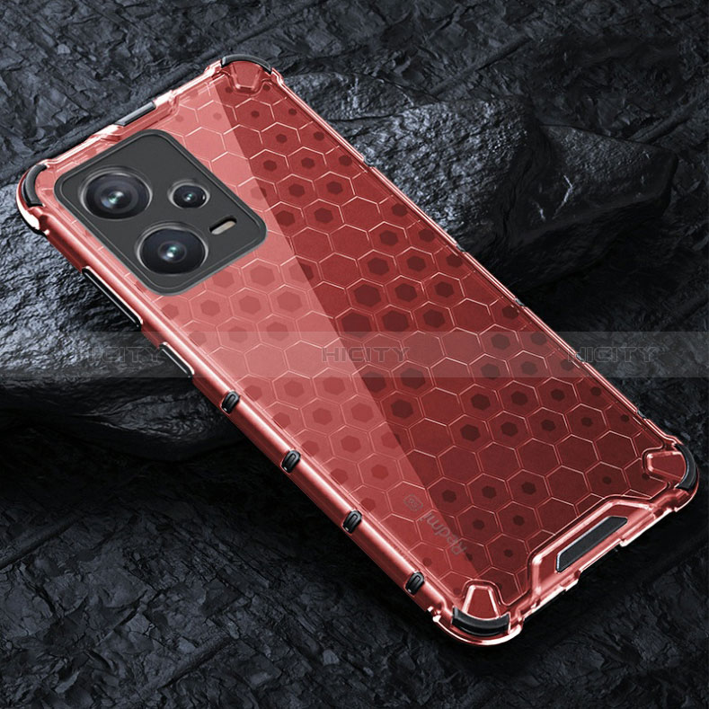 Custodia Silicone Trasparente Laterale 360 Gradi Cover AM3 per Xiaomi Redmi Note 12 5G Rosso