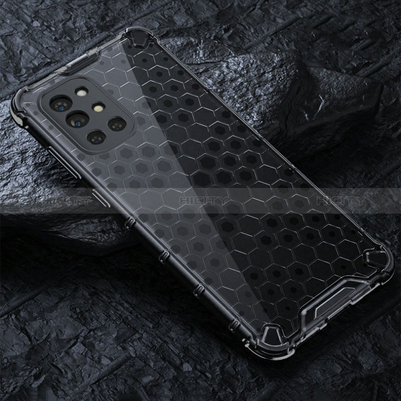 Custodia Silicone Trasparente Laterale 360 Gradi Cover AM4 per OnePlus 9R 5G Nero