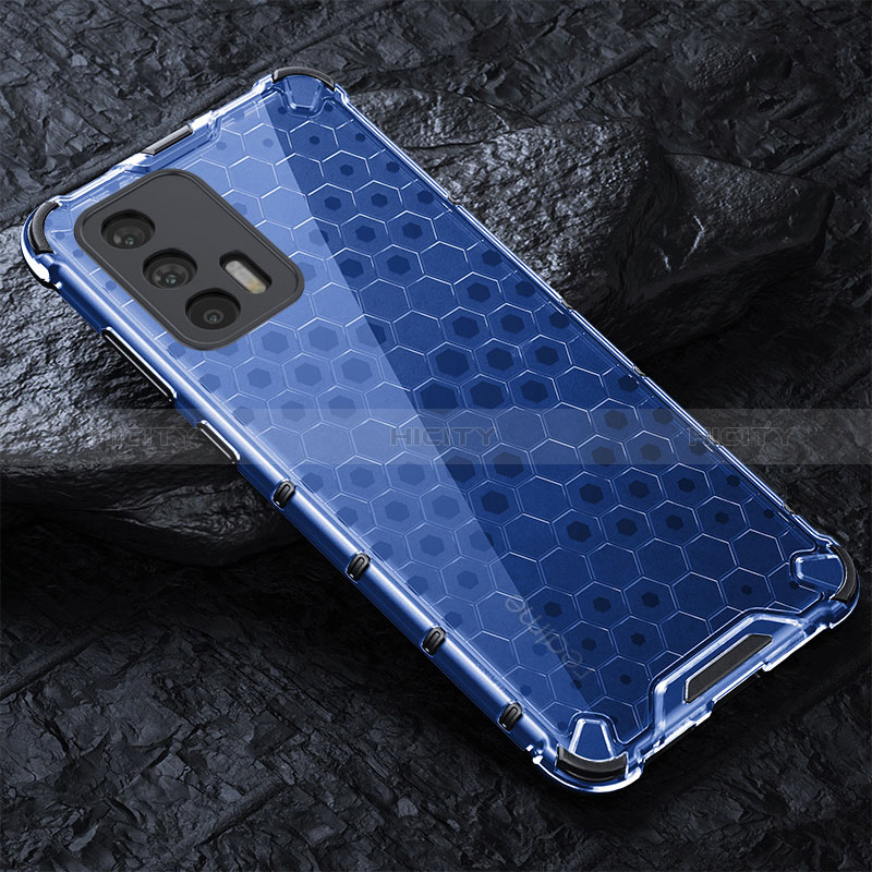 Custodia Silicone Trasparente Laterale 360 Gradi Cover AM4 per Realme Q3 Pro 5G Blu