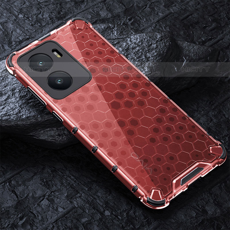 Custodia Silicone Trasparente Laterale 360 Gradi Cover AM4 per Vivo iQOO Z7i 5G Rosso