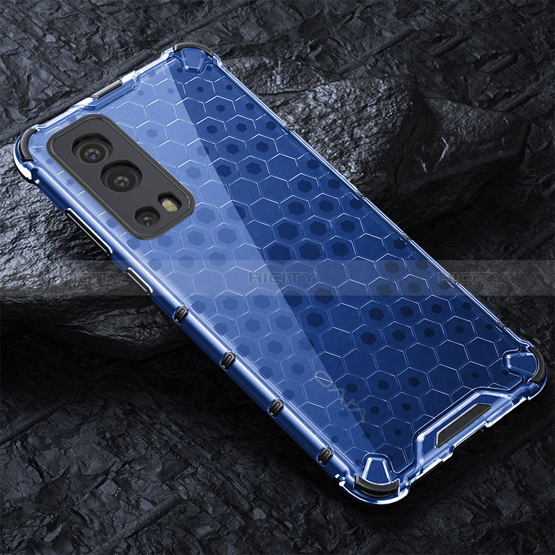 Custodia Silicone Trasparente Laterale 360 Gradi Cover AM4 per Vivo Y75s 5G Blu