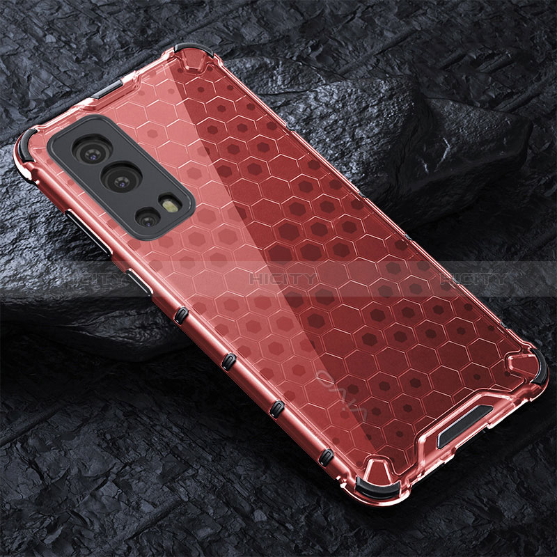 Custodia Silicone Trasparente Laterale 360 Gradi Cover AM4 per Vivo Y75s 5G Rosso