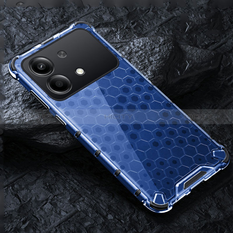 Custodia Silicone Trasparente Laterale 360 Gradi Cover AM4 per Xiaomi Redmi Note 13R Pro 5G Blu