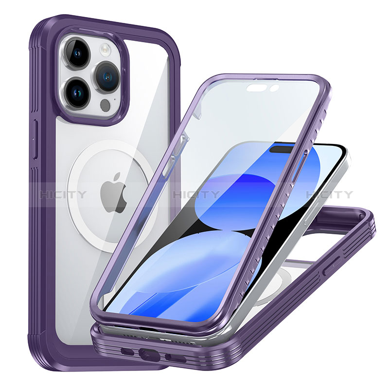 Custodia Silicone Trasparente Laterale 360 Gradi Cover con Mag-Safe Magnetic AC1 per Apple iPhone 13 Pro