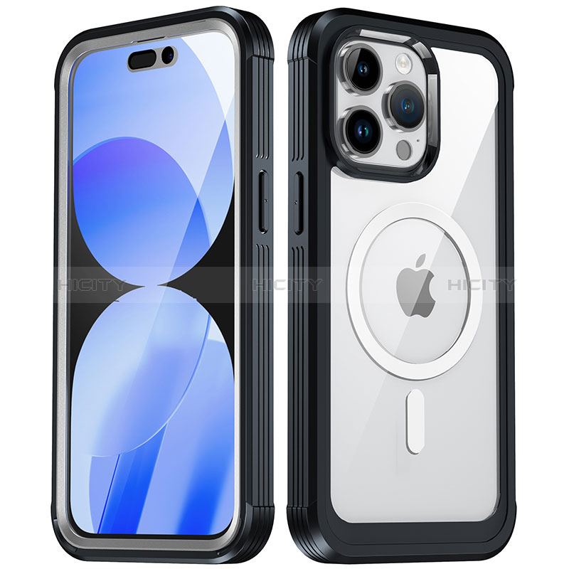 Custodia Silicone Trasparente Laterale 360 Gradi Cover con Mag-Safe Magnetic AC1 per Apple iPhone 13 Pro Max