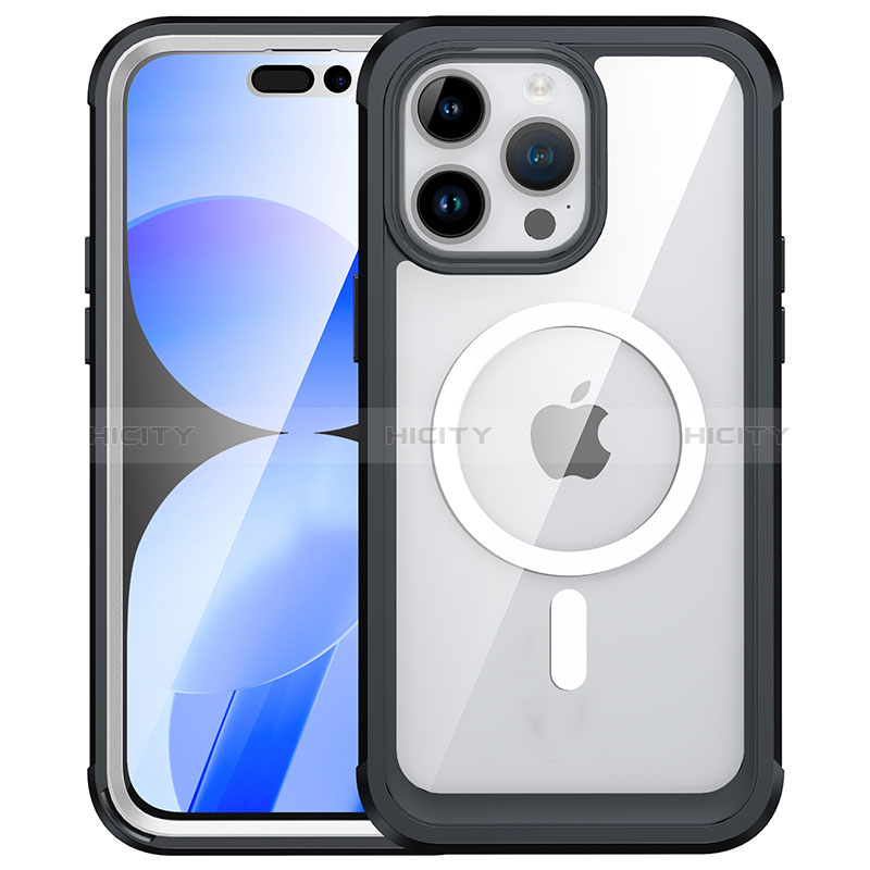 Custodia Silicone Trasparente Laterale 360 Gradi Cover con Mag-Safe Magnetic AC1 per Apple iPhone 15 Pro