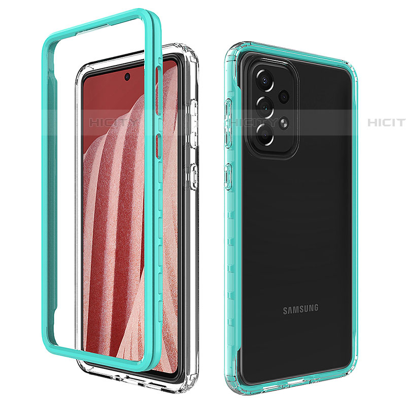 Custodia Silicone Trasparente Laterale 360 Gradi Cover JX1 per Samsung Galaxy A73 5G Verde