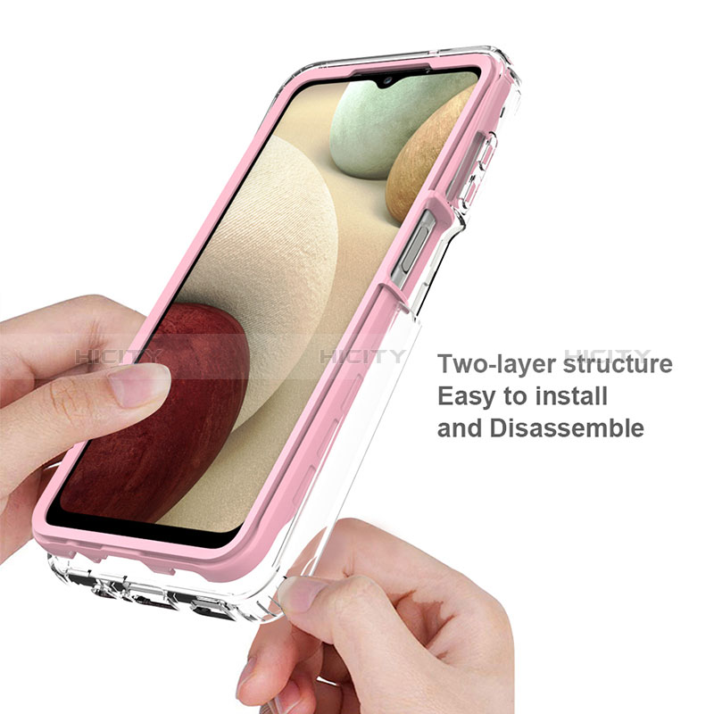 Custodia Silicone Trasparente Laterale 360 Gradi Cover JX1 per Samsung Galaxy M12