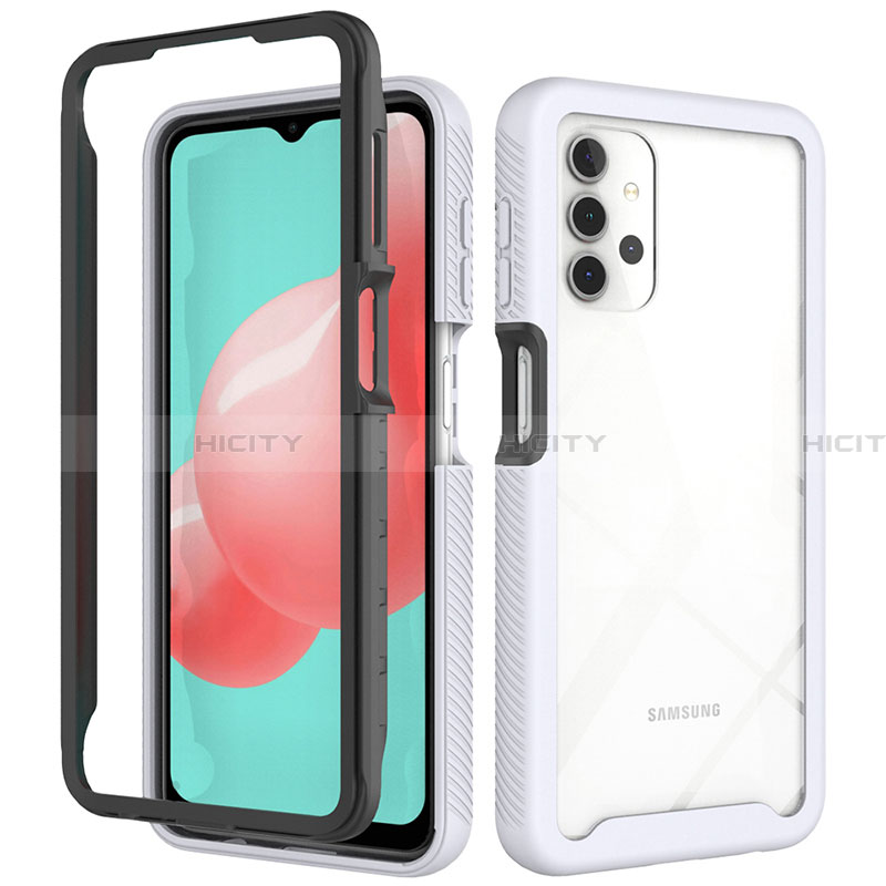 Custodia Silicone Trasparente Laterale 360 Gradi Cover JX2 per Samsung Galaxy A32 4G Bianco