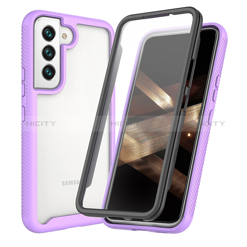 Custodia Silicone Trasparente Laterale 360 Gradi Cover M01 per Samsung Galaxy S24 5G Viola